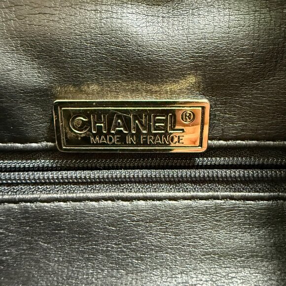 CHANEL | CC Logo Embossed Black Lambskin Drawstring Bucket Bag - Picture 8 of 8